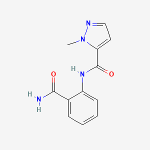 molecular formula C12H12N4O2 B5295945 N-(2-carbamoylphenyl)-1-methyl-1H-pyrazole-5-carboxamide 