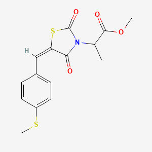 molecular formula C15H15NO4S2 B5296092 methyl 2-{(5E)-5-[4-(methylsulfanyl)benzylidene]-2,4-dioxo-1,3-thiazolidin-3-yl}propanoate 