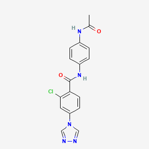 molecular formula C17H14ClN5O2 B5296261 N-(4-acetamidophenyl)-2-chloro-4-(1,2,4-triazol-4-yl)benzamide 