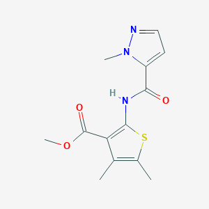 molecular formula C13H15N3O3S B5296399 METHYL 4,5-DIMETHYL-2-(1-METHYL-1H-PYRAZOLE-5-AMIDO)THIOPHENE-3-CARBOXYLATE 