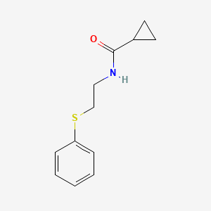 molecular formula C12H15NOS B5296675 N-[2-(PHENYLSULFANYL)ETHYL]-1-CYCLOPROPANECARBOXAMIDE 