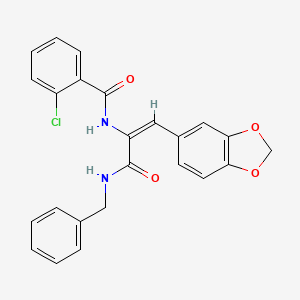 molecular formula C24H19ClN2O4 B5296738 N-[(E)-1-(1,3-benzodioxol-5-yl)-3-(benzylamino)-3-oxoprop-1-en-2-yl]-2-chlorobenzamide 