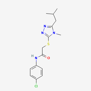 molecular formula C15H19ClN4OS B5296893 N-(4-chlorophenyl)-2-[[4-methyl-5-(2-methylpropyl)-1,2,4-triazol-3-yl]sulfanyl]acetamide 