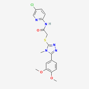 molecular formula C18H18ClN5O3S B5296953 N-(5-CHLORO-2-PYRIDINYL)-2-{[5-(3,4-DIMETHOXYPHENYL)-4-METHYL-4H-1,2,4-TRIAZOL-3-YL]SULFANYL}ACETAMIDE 