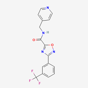 molecular formula C16H11F3N4O2 B5297221 N-(pyridin-4-ylmethyl)-3-[3-(trifluoromethyl)phenyl]-1,2,4-oxadiazole-5-carboxamide 