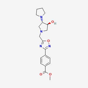 molecular formula C19H24N4O4 B5297336 methyl 4-[5-[[(3S,4S)-3-hydroxy-4-pyrrolidin-1-ylpyrrolidin-1-yl]methyl]-1,2,4-oxadiazol-3-yl]benzoate 