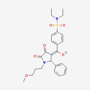 molecular formula C25H30N2O6S B5297407 N,N-diethyl-4-[4-hydroxy-1-(3-methoxypropyl)-5-oxo-2-phenyl-2,5-dihydro-1H-pyrrole-3-carbonyl]benzene-1-sulfonamide 