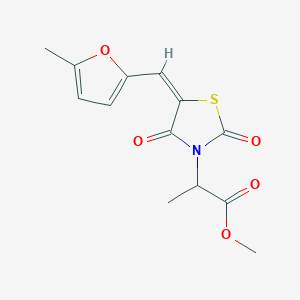 molecular formula C13H13NO5S B5297437 methyl 2-{(5E)-5-[(5-methylfuran-2-yl)methylidene]-2,4-dioxo-1,3-thiazolidin-3-yl}propanoate 
