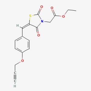 molecular formula C17H15NO5S B5297511 ethyl {(5E)-2,4-dioxo-5-[4-(prop-2-yn-1-yloxy)benzylidene]-1,3-thiazolidin-3-yl}acetate 