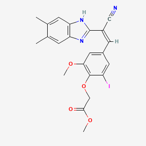 molecular formula C22H20IN3O4 B5297540 methyl {4-[(Z)-2-cyano-2-(5,6-dimethyl-1H-benzimidazol-2-yl)ethenyl]-2-iodo-6-methoxyphenoxy}acetate 