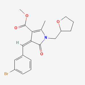 molecular formula C19H20BrNO4 B5297546 methyl (4Z)-4-(3-bromobenzylidene)-2-methyl-5-oxo-1-(tetrahydrofuran-2-ylmethyl)-4,5-dihydro-1H-pyrrole-3-carboxylate 