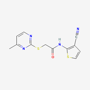 molecular formula C12H10N4OS2 B5297659 N-(3-cyanothiophen-2-yl)-2-[(4-methylpyrimidin-2-yl)sulfanyl]acetamide 