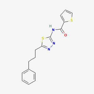 molecular formula C16H15N3OS2 B5297706 N-[5-(3-phenylpropyl)-1,3,4-thiadiazol-2-yl]thiophene-2-carboxamide 