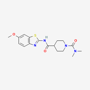molecular formula C17H22N4O3S B5298063 N~4~-(6-methoxy-1,3-benzothiazol-2-yl)-N~1~,N~1~-dimethylpiperidine-1,4-dicarboxamide 
