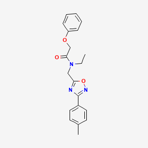 molecular formula C20H21N3O3 B5298345 N-ethyl-N-{[3-(4-methylphenyl)-1,2,4-oxadiazol-5-yl]methyl}-2-phenoxyacetamide 