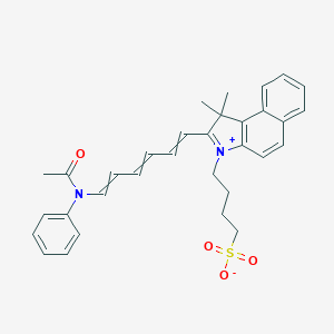 molecular formula C₃₂H₃₄N₂O₄S B052984 1H-Benz[e]indolium, 2-[6-(acetylphenylamino)-1,3,5-hexatrienyl]-1,1-dimethyl-3-(4-sulfobutyl)-, inner salt CAS No. 63450-66-8
