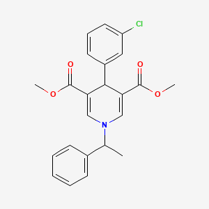 molecular formula C23H22ClNO4 B5298452 Dimethyl 4-(3-chlorophenyl)-1-(1-phenylethyl)-1,4-dihydropyridine-3,5-dicarboxylate 