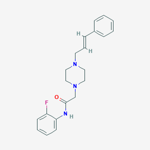 molecular formula C21H24FN3O B5298571 N-(2-fluorophenyl)-2-{4-[(2E)-3-phenylprop-2-en-1-yl]piperazin-1-yl}acetamide 
