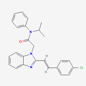 molecular formula C26H24ClN3O B5298621 2-{2-[(1E)-2-(4-CHLOROPHENYL)ETHENYL]-1H-1,3-BENZODIAZOL-1-YL}-N-PHENYL-N-(PROPAN-2-YL)ACETAMIDE 