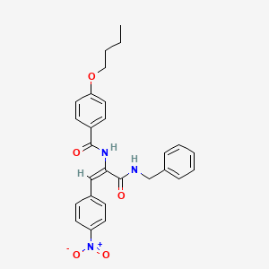 molecular formula C27H27N3O5 B5298661 N-[(E)-3-(benzylamino)-1-(4-nitrophenyl)-3-oxoprop-1-en-2-yl]-4-butoxybenzamide 