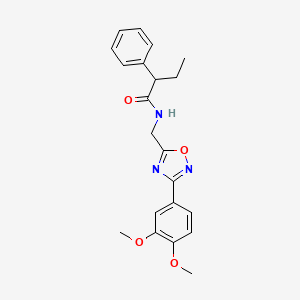 molecular formula C21H23N3O4 B5298756 N-{[3-(3,4-dimethoxyphenyl)-1,2,4-oxadiazol-5-yl]methyl}-2-phenylbutanamide 