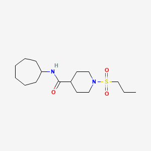 molecular formula C16H30N2O3S B5299053 N-cycloheptyl-1-propylsulfonylpiperidine-4-carboxamide 