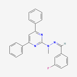 molecular formula C24H19FN4 B5299094 N-[(Z)-(3-fluorophenyl)methylideneamino]-N-methyl-4,6-diphenylpyrimidin-2-amine 