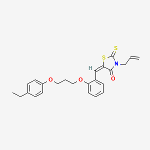 molecular formula C24H25NO3S2 B5299182 (5E)-5-[[2-[3-(4-ethylphenoxy)propoxy]phenyl]methylidene]-3-prop-2-enyl-2-sulfanylidene-1,3-thiazolidin-4-one 