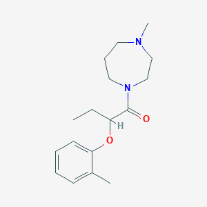 molecular formula C17H26N2O2 B5299233 1-(4-Methyl-1,4-diazepan-1-yl)-2-(2-methylphenoxy)butan-1-one 