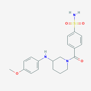 molecular formula C19H23N3O4S B5299255 4-({3-[(4-methoxyphenyl)amino]-1-piperidinyl}carbonyl)benzenesulfonamide 