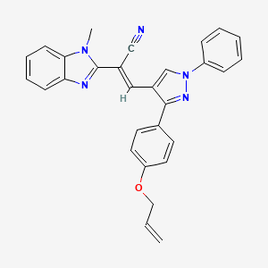 molecular formula C29H23N5O B5299309 (E)-2-(1-methylbenzimidazol-2-yl)-3-[1-phenyl-3-(4-prop-2-enoxyphenyl)pyrazol-4-yl]prop-2-enenitrile 