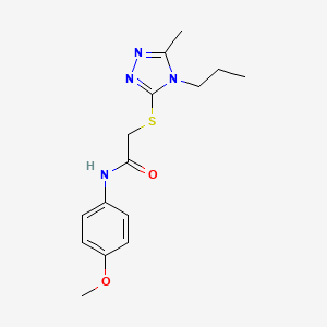 molecular formula C15H20N4O2S B5299317 N-(4-methoxyphenyl)-2-[(5-methyl-4-propyl-4H-1,2,4-triazol-3-yl)sulfanyl]acetamide 