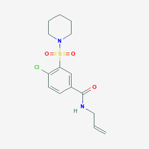 molecular formula C15H19ClN2O3S B5299487 N-allyl-4-chloro-3-(piperidin-1-ylsulfonyl)benzamide 
