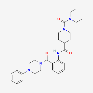 molecular formula C28H37N5O3 B5299502 N~1~,N~1~-diethyl-N~4~-{2-[(4-phenylpiperazin-1-yl)carbonyl]phenyl}piperidine-1,4-dicarboxamide 
