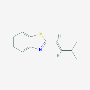 molecular formula C12H13NS B052996 Benzothiazole, 2-(3-methyl-1-butenyl)-, (E)-(9CI) CAS No. 115755-10-7