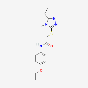 molecular formula C15H20N4O2S B5299730 N-(4-ethoxyphenyl)-2-[(5-ethyl-4-methyl-4H-1,2,4-triazol-3-yl)sulfanyl]acetamide 