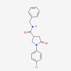 molecular formula C18H17ClN2O2 B5299855 N-benzyl-1-(4-chlorophenyl)-5-oxopyrrolidine-3-carboxamide 