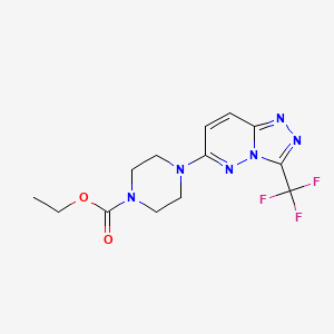 molecular formula C13H15F3N6O2 B5299928 Piperazine-1-carboxylic acid, 4-(3-trifluoromethyl-1,2,4-triazolo[4,3-b]pyridazin-6-yl)-, ethyl ester 