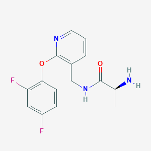 molecular formula C15H15F2N3O2 B5300381 N~1~-{[2-(2,4-difluorophenoxy)pyridin-3-yl]methyl}-L-alaninamide 