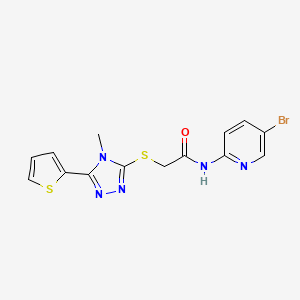 molecular formula C14H12BrN5OS2 B5300409 N-(5-BROMO-2-PYRIDINYL)-2-{[4-METHYL-5-(2-THIENYL)-4H-1,2,4-TRIAZOL-3-YL]SULFANYL}ACETAMIDE 