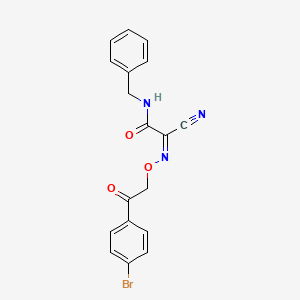 molecular formula C18H14BrN3O3 B5300617 (Z)-1-(BENZYLCARBAMOYL)-N-(4-BROMOPHENYL)METHANECARBONIMIDOYL CYANIDE 