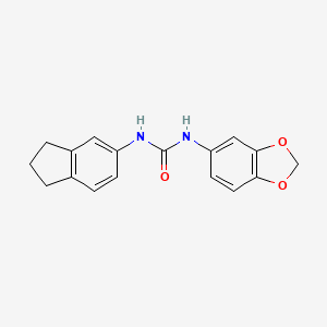 molecular formula C17H16N2O3 B5300727 N-(1,3-BENZODIOXOL-5-YL)-N'-(2,3-DIHYDRO-1H-INDEN-5-YL)UREA 
