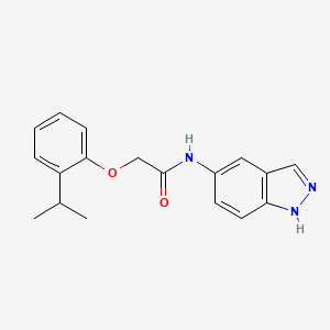 molecular formula C18H19N3O2 B5300768 N-(1H-indazol-5-yl)-2-[2-(propan-2-yl)phenoxy]acetamide 
