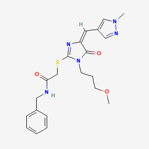 molecular formula C21H25N5O3S B5300865 N-BENZYL-2-({1-(3-METHOXYPROPYL)-4-[(E)-1-(1-METHYL-1H-PYRAZOL-4-YL)METHYLIDENE]-5-OXO-4,5-DIHYDRO-1H-IMIDAZOL-2-YL}SULFANYL)ACETAMIDE 
