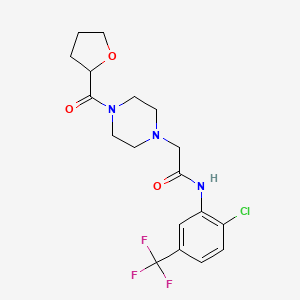 molecular formula C18H21ClF3N3O3 B5300889 N-[2-chloro-5-(trifluoromethyl)phenyl]-2-[4-(oxolane-2-carbonyl)piperazin-1-yl]acetamide 
