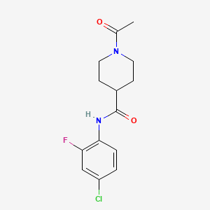 molecular formula C14H16ClFN2O2 B5300931 1-acetyl-N-(4-chloro-2-fluorophenyl)piperidine-4-carboxamide 