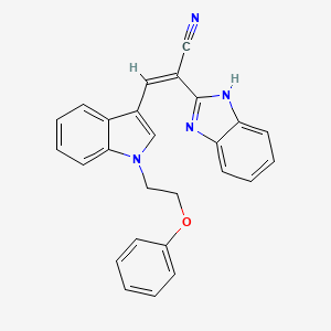 molecular formula C26H20N4O B5301048 (2Z)-2-(1H-benzimidazol-2-yl)-3-[1-(2-phenoxyethyl)-1H-indol-3-yl]prop-2-enenitrile 