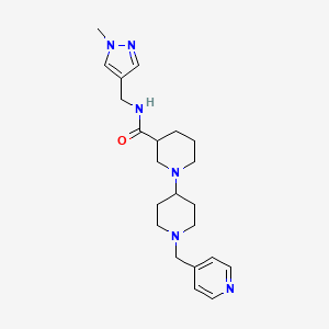 molecular formula C22H32N6O B5301096 N-[(1-methyl-1H-pyrazol-4-yl)methyl]-1'-(pyridin-4-ylmethyl)-1,4'-bipiperidine-3-carboxamide 