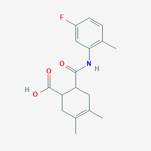 molecular formula C17H20FNO3 B5301371 6-[(5-FLUORO-2-METHYLANILINO)CARBONYL]-3,4-DIMETHYL-3-CYCLOHEXENE-1-CARBOXYLIC ACID 