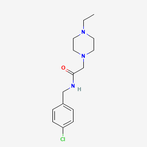 molecular formula C15H22ClN3O B5301589 N-[(4-chlorophenyl)methyl]-2-(4-ethylpiperazin-1-yl)acetamide 